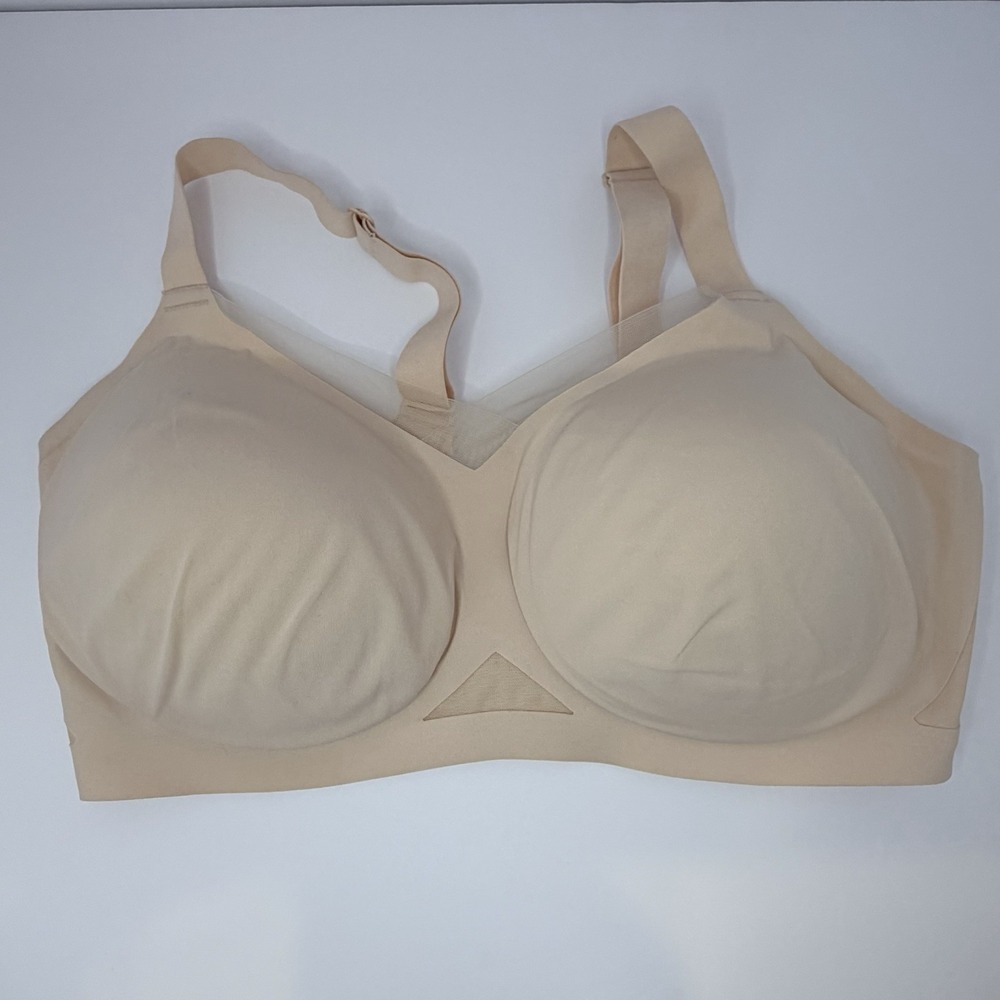 Women's HONEYLOVE‎ Sz 2X Nude/Sand Crossover Wireless Mesh Bra
